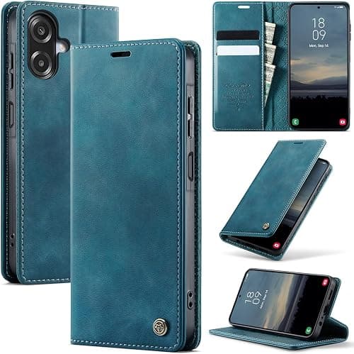 Case for Samsung Galaxy A07 4G, Premium Leather Case [RFID Blocking Case] [Flip Case] [Wallet Pocket] Magnetic Flip Case for Samsung Galaxy A07, Blue Green on Amazon.ae - Price Tracker