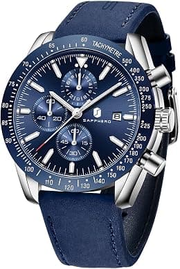 Benyar Men's Chronograph Analogue Quartz Movement Waterproof Luminous Fashion Sports Business Wrist Watch Elegant Gift for Men - Best Deal Finder