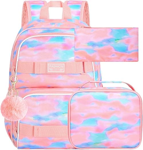 Laptop Backpack, 16 Inch School Bookbag and Lunch Bag Set, Water Resistant Backpacks for Teens Girls Women Students on Amazon.ae - Price Tracker