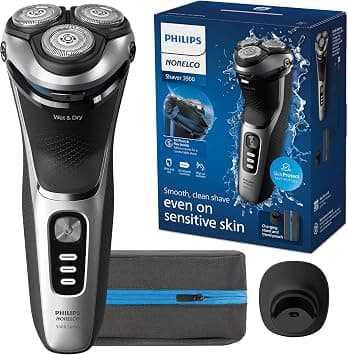 Philips Norelco Shaver 3900 Series, Wet and Dry Electric Shaver, P-Cap, Travel Pouch, Charging Stand, Storm Blue, Model S3341/92 on Amazon.ae - Price Tracker