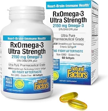 Natural Factors RxOmega-3 Ultra Strength 2,150 mg Fish Oil, 60 Softgels - Best Deal Finder