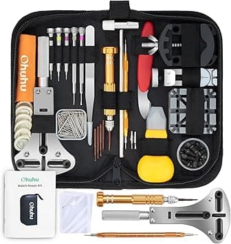 Watch Repair Kit, Ohuhu 192 PCS Heavy Duty Watch Link Removal Battery Replacement Band Tool Kit, Watch Back Remover Tool Professional Watch Repair Opener Tools with PU Leather Bag User Manual on Amazon.ae - Price Tracker