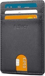 Buffway Mens Slim Wallet, Minimalist Thin Front Pocket Leather Credit Card Holder with RFID Blocking for Work Travel - Best Deal Finder