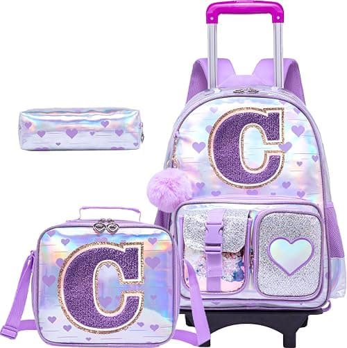 HTgroce Cute Rolling Backpack with Wheel,School Backpack for Kids Girl Roller Schoolbag Wheeled Backpack على Amazon.ae - متتبع الأسعار