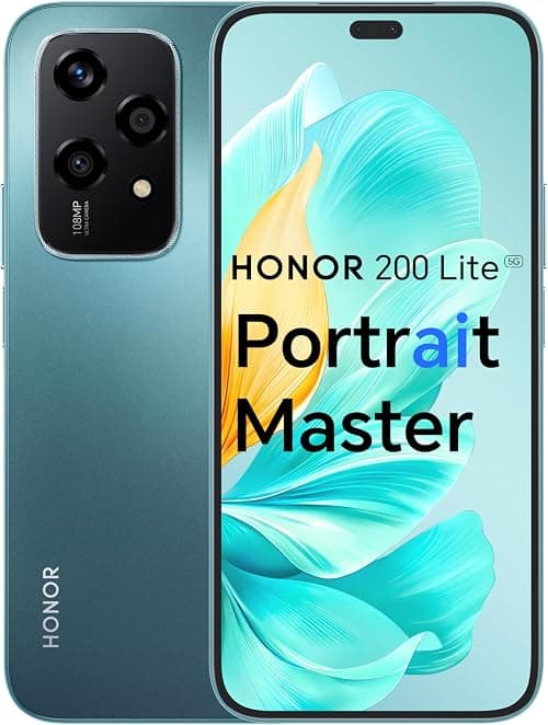 HONOR 200 Lite, 5G Dual SIM, 8GB RAM + 256GB ROM, 6,7” Anti-Drop AMOLED Display, 108MP Triple Rear Camera, Cyan Lake - UAE Version , 1 Year Official Warranty on Amazon.ae - Price Tracker