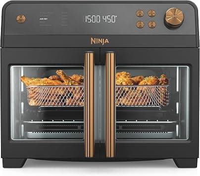 Ninja | French Door Premier Air fry Oven | 10-in-1 functions | 20.3-qt capacity | 5-qt Air Fry Basket, Sheet Pan, Wire Rack, Broil Rack | PFAS-free, Dishwasher-Safe Accessories | Black | FO101BK على Amazon.ae - متتبع الأسعار