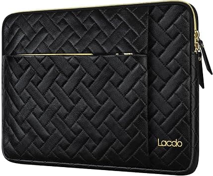 Lacdo 14 Inch Laptop Sleeve Case for HP Lenovo Dell ASUS Acer Chromebook 14 / HP Stream 14 / Dell Inspiron 14 / Lenovo IdeaPad 14 / Acer Spin/ASUS ZenBook Computer Bag Water-Resistant, Elegant Black على Amazon.ae - متتبع الأسعار