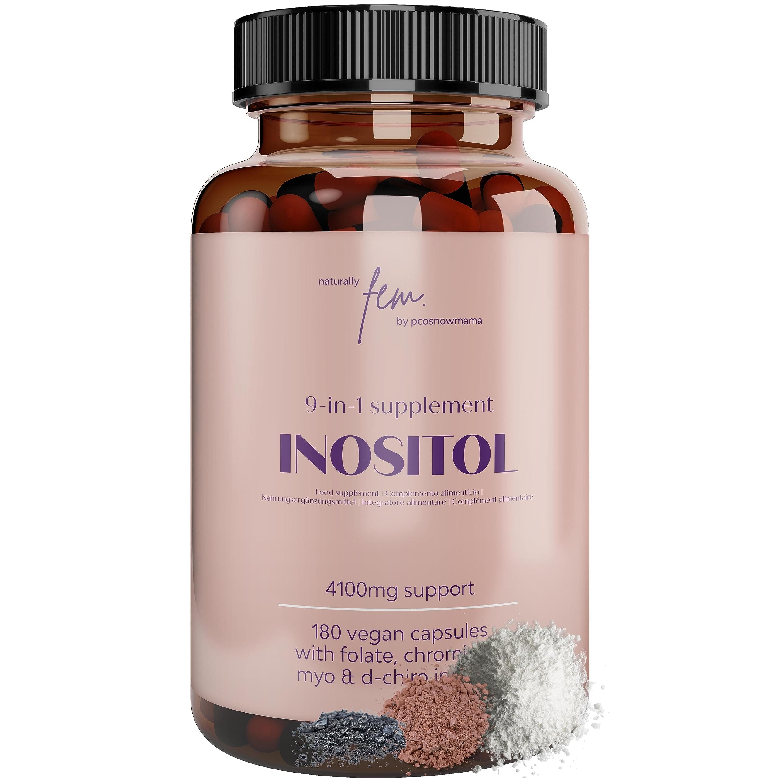 Inositol FEM Myo & D-Chiro 4100mg Vegan Capsules, Hormonal Balance, PCOS, Fertility Supplement, Preconception, Pregnancy & Ovarian Support, 9-in-1 Myo Inositol, Folate, Chromium, Zinc, B6, B12 & D3 on Amazon.ae - Price Tracker