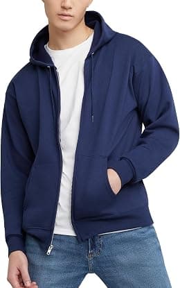 Hanes Men's EcoSmart Fleece Full-Zip Hoodie Sweatshirt - Best Deal Finder