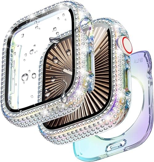 Goton 2-in-1 Waterproof Bling Case for Apple Watch Screen Protector 40mm 41mm 42mm 44mm 45mm 46mm Ultra 49mm Series 10 9 8 7 6 5 4 SE 2, Glitter Rhinestone Face Cover for iWatch Accessories Women on Amazon.ae - Price Tracker