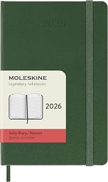 Moleskine Classic 12 Month 2026 Daily Planner, Hard Cover, Pocket (3.5" x 5.5"), Myrtle Green, 400 pages - Amazon.ae Price Tracker