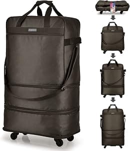 Hanke Suitcases with Wheels Expandable Foldable Luggage Bag Collapsible Rolling Travel Duffel Bag without Telescoping Handle - Best Deal Finder