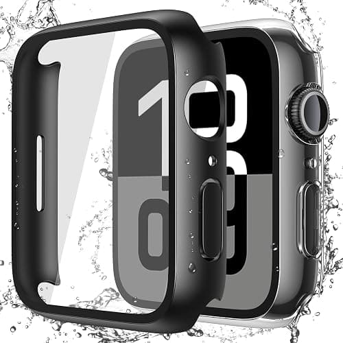 Misxi [2 Pack] Waterproof Hard Case with Tempered Glass Compatible with Apple Watch Series 11 (2025) Series 10 42mm, Overall Protective Cover for iWatch Screen Protector, 1 Black + 1 Transparent على Amazon.ae - متتبع الأسعار