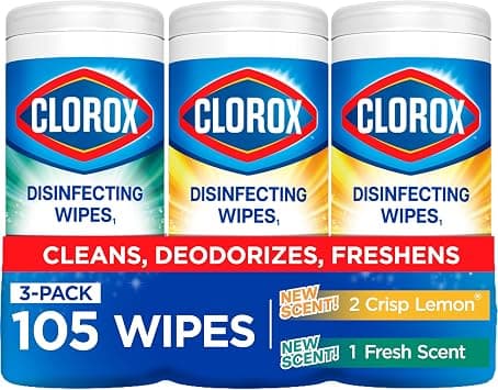Clorox Disinfecting Wipes, Fresh Scent & Crisp Lemon Triple Pack x 35, Cleans 3x Better, Kills 99.9% of Viruses and Bacteria on Amazon.ae - Price Tracker