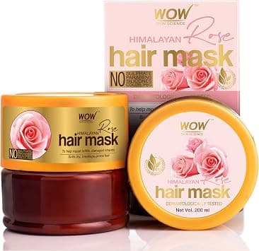 WOW Skin Science Himalayan Rose Hair Mask with Rose Hydrosol, Coconut Oil, Almond Oil & Argan Oil - For Volumnising Hair, Anti Smelly Scalp - No Parabens, Sulphate, Silicones, Color & PEG - 200mL على Amazon.ae - متتبع الأسعار