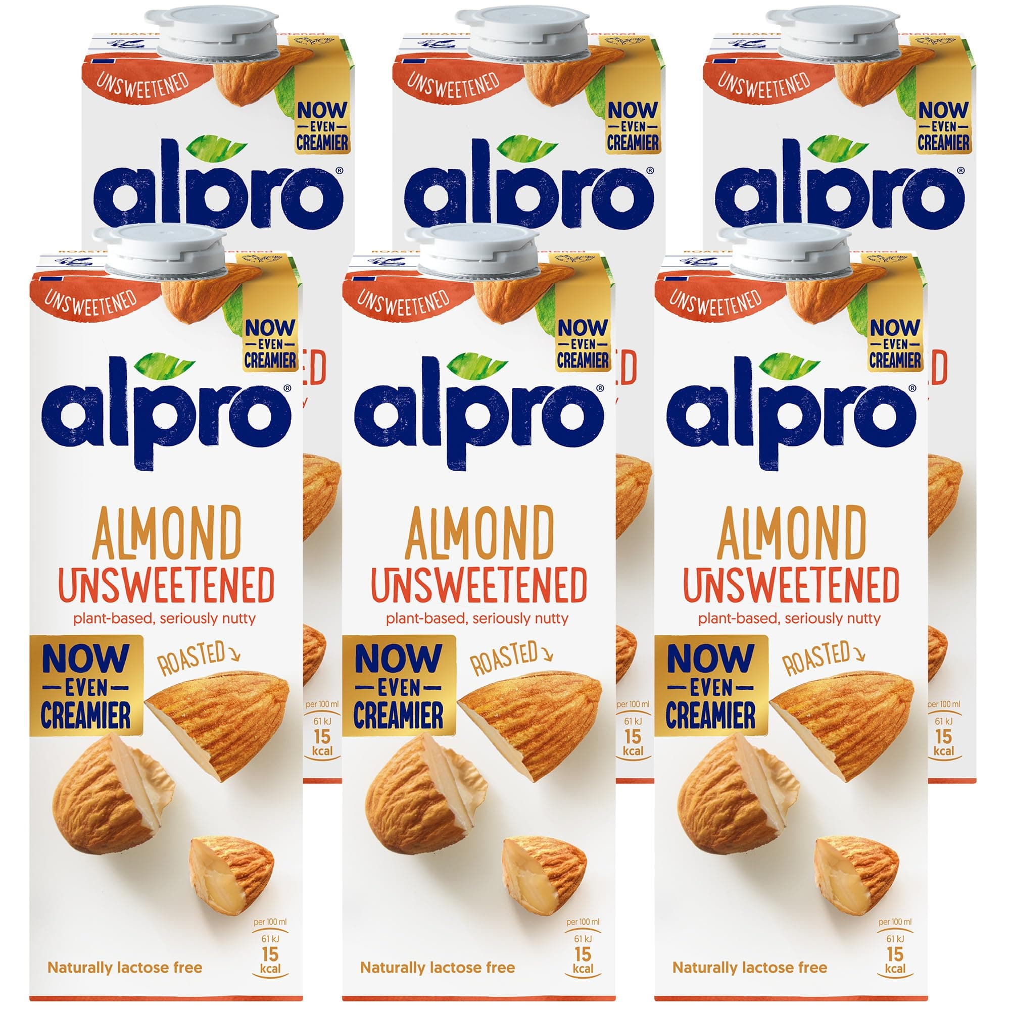 Alpro Almond Unsweetened Drink, 100% Plant-Based, Lactose Free - 1L (6X1L) on Amazon.ae - Price Tracker