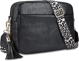 Cynure Women's Leather Crossbody Bag Zipper Shoulder Camera Purse - Best Deal Finder