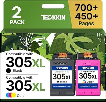 خراطيش حبر 305XL 305 عالية الإنتاجية معاد تصنيعها لخرطوشة حبر HP 305 XL 305 باللونين الأسود والملون متوافقة مع HP DeskJet 2700 2710 2720 Plus 4100 4120 4130 Envy 6000 6010 6020 (عبوة من قطعتين) - دليلك لأفضل العروض