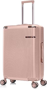 Senator Hard case luggage for Unisex ABS Lightweight 4 Double Wheeled Suitcase with Built-In TSA Type lock A5123 (Checked Luggage 24-Inch, Milk Pink) on Amazon - Best Deal Finder
