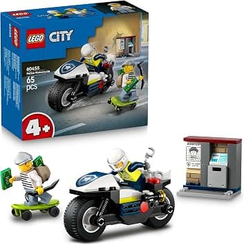 LEGO City Police Motorcycle Chase 60455 | Police Toy, Motorbike, 2 Minifigures & Skateboard, Building Set, Gift for 4+ Year Old Boys & Girls, 65 Pieces - متتبع أسعار Amazon.sa