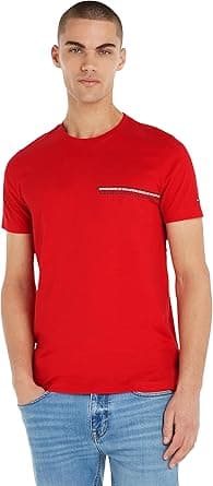 Tommy Hilfiger Men SMALL CHEST STRIPE MONOTYPE S/S T-Shirts on Amazon.ae - Price Tracker
