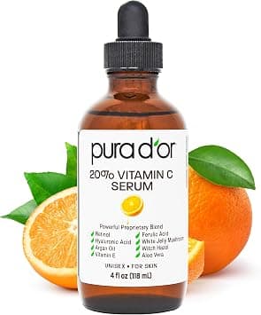 Pura D'Or 20% Vitamin C Serum With Hyaluronic & Ferulic Acid, Vitamin E, Argan Oil & Aloe Vera - 4 Fl. Oz. - Best Deal Finder