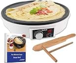 StarBlue 30.5cm Electric Pancake & Crepe Maker with FREE Recipes e-book and Wooden Spatula - AC 220-240V 50/60Hz 1000W - Best Deal Finder