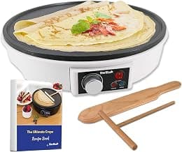 StarBlue 30.5cm Electric Pancake & Crepe Maker with FREE Recipes e-book and Wooden Spatula - AC 220-240V 50/60Hz 1000W - Best Deal Finder