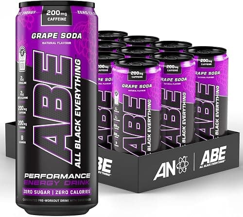 Applied Nutrition ABE Pre Workout Cans - All Black Everything Energy + Performance Drink, ABE Carbonated Beverage Sugar Free with Caffeine (Pack of 12 Cans x 330ml) (Grape Soda) on Amazon.ae - Price Tracker
