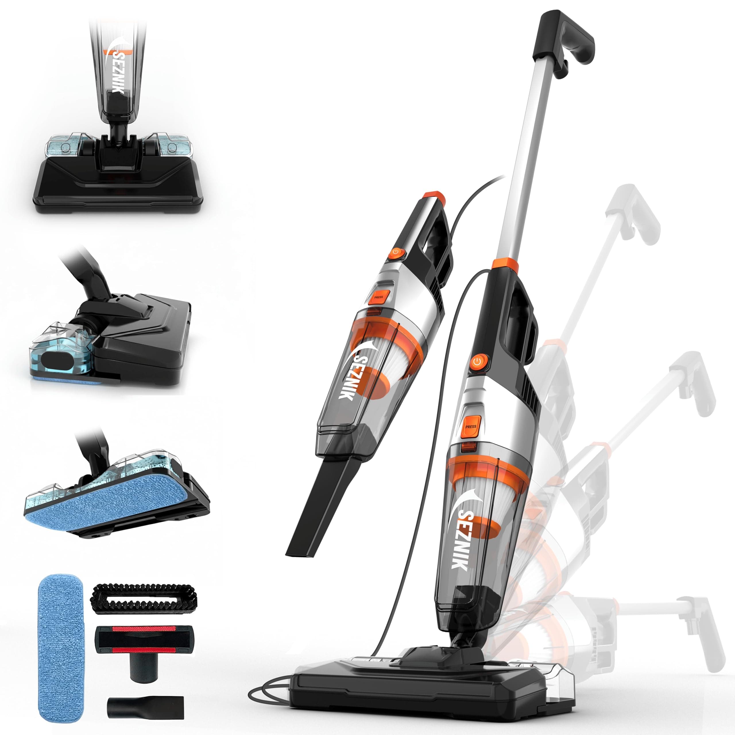 SEZNIK Turbo Sweep 3-in-1 Handheld Vacuum Cleaner & Mop | Corded 600W, 20kpa Suction | 200ml Water Tank | Vacuum & Mopping (SZ-V07) on Amazon.ae - Price Tracker