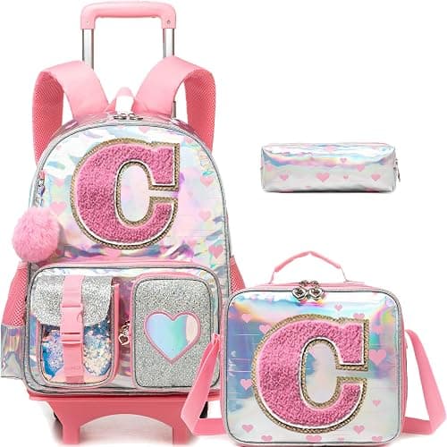 HTgroce Cute Rolling Backpack with Wheel,School Backpack for Kids Girl Roller Schoolbag Wheeled Backpack on Amazon.ae - Price Tracker