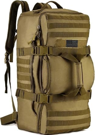 Tactical Travel Backpack 60L Military MOLLE Duffel Bag (Rain Cover & Patch Included) على Amazon.ae - متتبع الأسعار