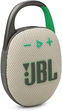 JBL Clip 5 - Ultra-Portable, Waterproof & Dustproof Bluetooth Speaker, Big Pro Sound with Punchy bass, Integrated Carabiner, Up to 12 Hours of Play, Made in Part with Recycled Materials (Sand) - Best Deal Finder