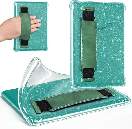 iDLEHANDS Clear Glitter Case for 7" Tablet Case - Ultra Slim Soft TPU Transparent Cover & Lightweight with Hand-Strap, Emerald على Amazon.ae - متتبع الأسعار