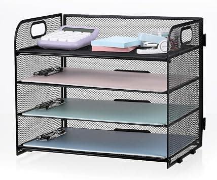 Desk Organizer Tray, 4-Tier Letter Tray Paper Organizer with Handle, Mesh Desk File Organizer for Office Supplies Desk Organizers and Accessories (4Tier) on Amazon.ae - Price Tracker