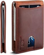 SERMAN BRANDS RFID Blocking Slim Bifold Genuine Leather Minimalist Front Pocket Wallets for Men with Money Clip Thin Gift - Best Deal Finder