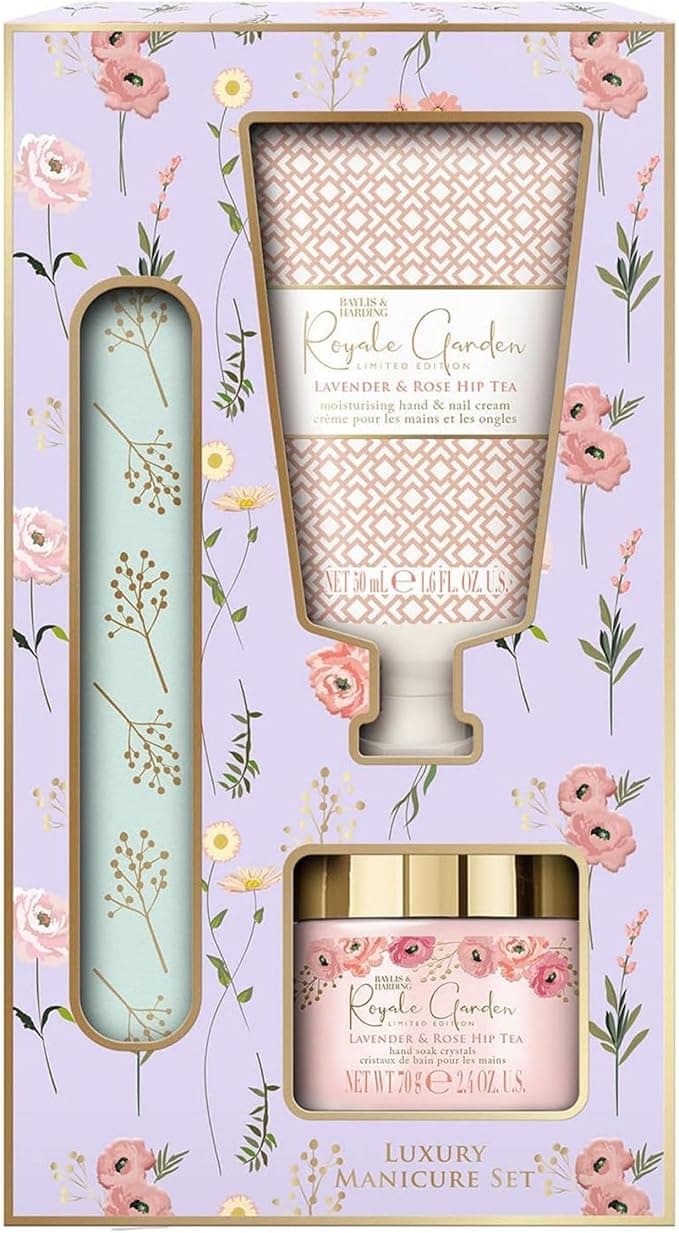 Baylis & Harding Royale Garden Luxury Manicure Gift Set | Hand Soak Crystals, Hand & Nail Cream & Nail File | Spa-Inspired Manicure Care | Vegan Friendly & Cruelty Free Gift for Women on Amazon.ae - Price Tracker