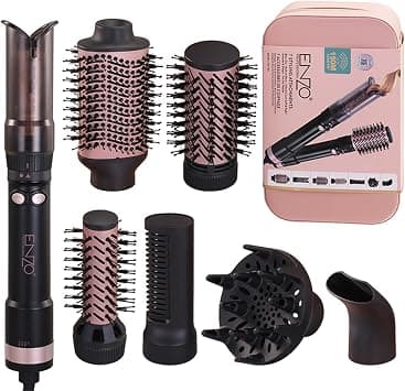 Enzo Professional 7 In 1 Air Styler & Hair Dryer Set En 782 1500W Multifunctional Hot Styling System With Auto Curler, Volumizing Brushes,Frizz Control, Smooth Shine, 220V on Amazon.ae - Price Tracker