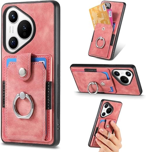 Case Compatible with Huawei Pura 70,Compatible with Huawei Pura 70 5G ADY-LX9 ADY-AL00 Wallet Card Holder Magnetic 3 in 1 [PC+TPU+PU] Kickstand Pink on Amazon.ae - Price Tracker