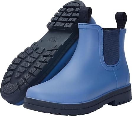 planone Orthopedic Wide Width Short Rain Boots for Women, Fashion Waterproof Chelsea Boots Outdoor Garden Ankle Muck Boots, Non Slip Work Rubber Shoes with Comfort Insole على Amazon.ae - متتبع الأسعار