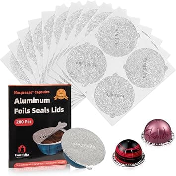 Fanativita Aluminum Foil Seals Lids for Nespresso Vertuo Pods, 200Pcs Coffee Pods Lids (62mm) on Amazon.ae - Price Tracker