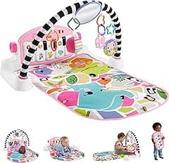 Fisher-Price Baby Activity Mat Glow and Grow Kick & Play Piano Gym, Portable Musical Toy with Smart Stages Learning, Ages 0+ Months, Pink - Amazon.ae Price Tracker