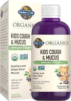 Garden of Life Elderberry Zinc Immune Support for Kids, mykind Organics Kids Cough & Mucus Immune Syrup with Ivy Leaf, Vitamin C and Echinacea for Children, Alcohol Free, No Added Sugars, 3.92 fl oz - Best Deal Finder