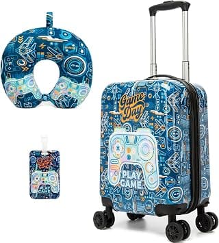 Kid's Luggage Set 2 Piece Suitcase Set 16" Hardside Luggage with Spinner Wheels Girls Boys Carry on Luggage Airline Approved, 1 Game Controller, Medium, Casual on Amazon.ae - Price Tracker