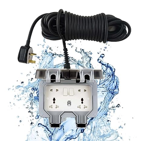 Hassan waterproof extension IP66 13A 220V socket weatherproof for outdoor garden garage use heavy electrical appliance (3 m) - Amazon.ae Price Tracker