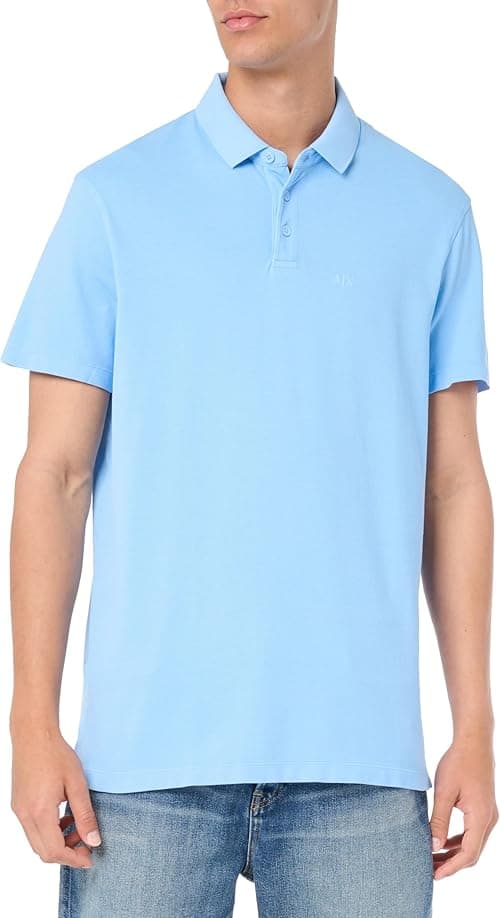 A | X ARMANI EXCHANGE mens Regular Fit Solid Colored Sun Washed Pique Polo Polo Shirt on Amazon.ae - Price Tracker