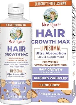 Maryruth Organics Women'S Hair Growth Max Liposomal | With Lustriva® Biotin 10000Mcg Pumpkin Seed Oil| Thicker Care Wrinkles, Fine Lines, Skin Ages 18 15.22 Fl Oz - Best Deal Finder