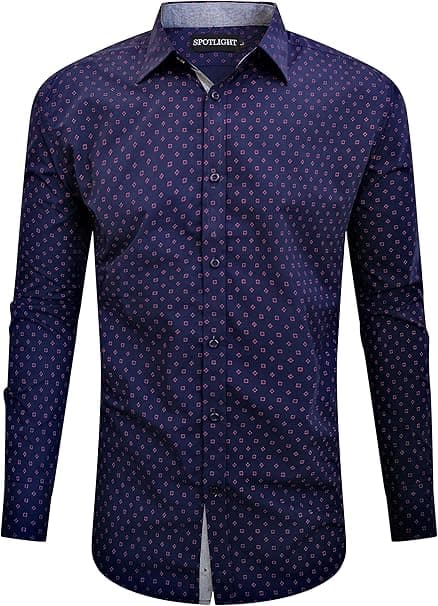 SPOTLIGHT Men's Full Sleeve Slim Fit Printed Shirts on Amazon.ae - Price Tracker