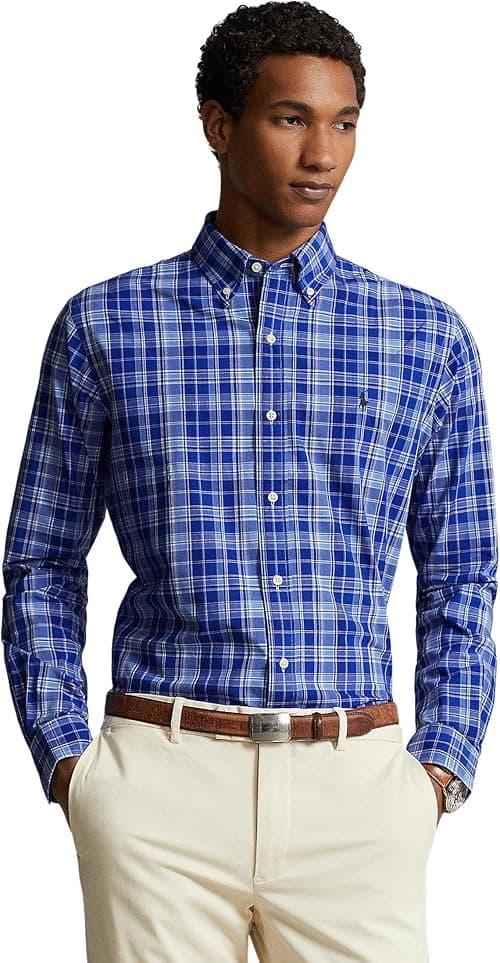 POLO RALPH LAUREN Men's Classic Fit Plaid Stretch Poplin Shirt on Amazon.ae - Price Tracker
