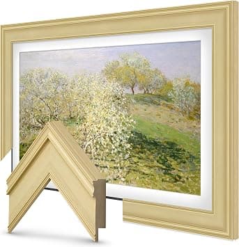 Deco TV Frames - Antique White Smart Frame Compatible ONLY with Samsung The Frame TV (3” Color Chip) - متتبع أسعار Amazon.sa
